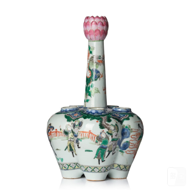 A large famille rose tulip vase,